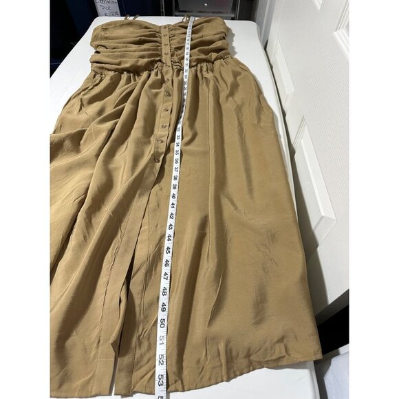 Future Collective Women's Ruched Midi Tank Dress V-Neck Size L NWT - Picture 7 of 8